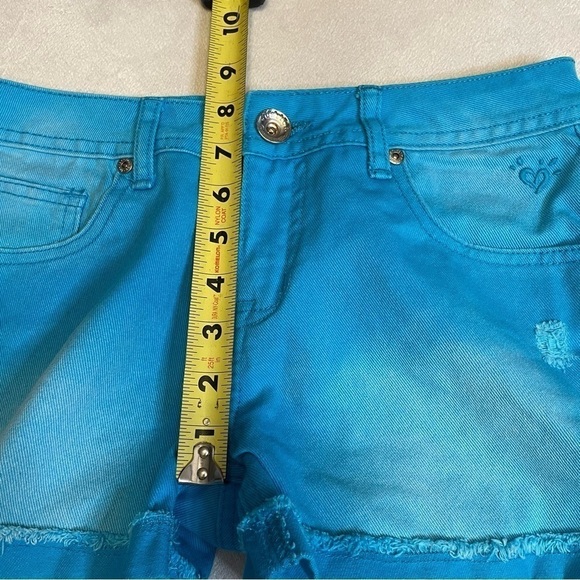 Justice Jean Shorts Girls Size 14 aqua blue - Picture 9 of 10